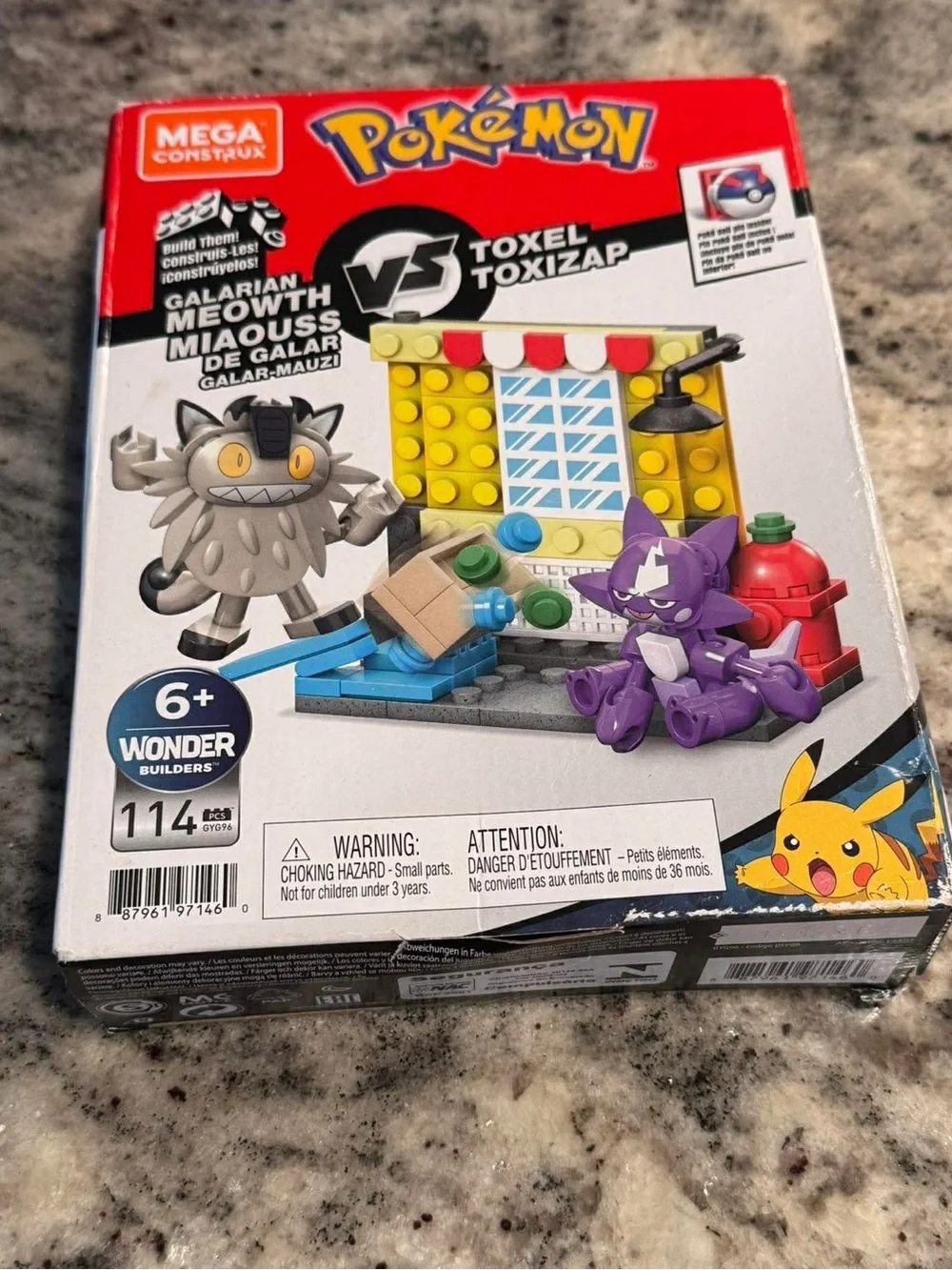 Pokémon Legos Toxel vs. Galarian Meowth Building Set - Yellow & Purple